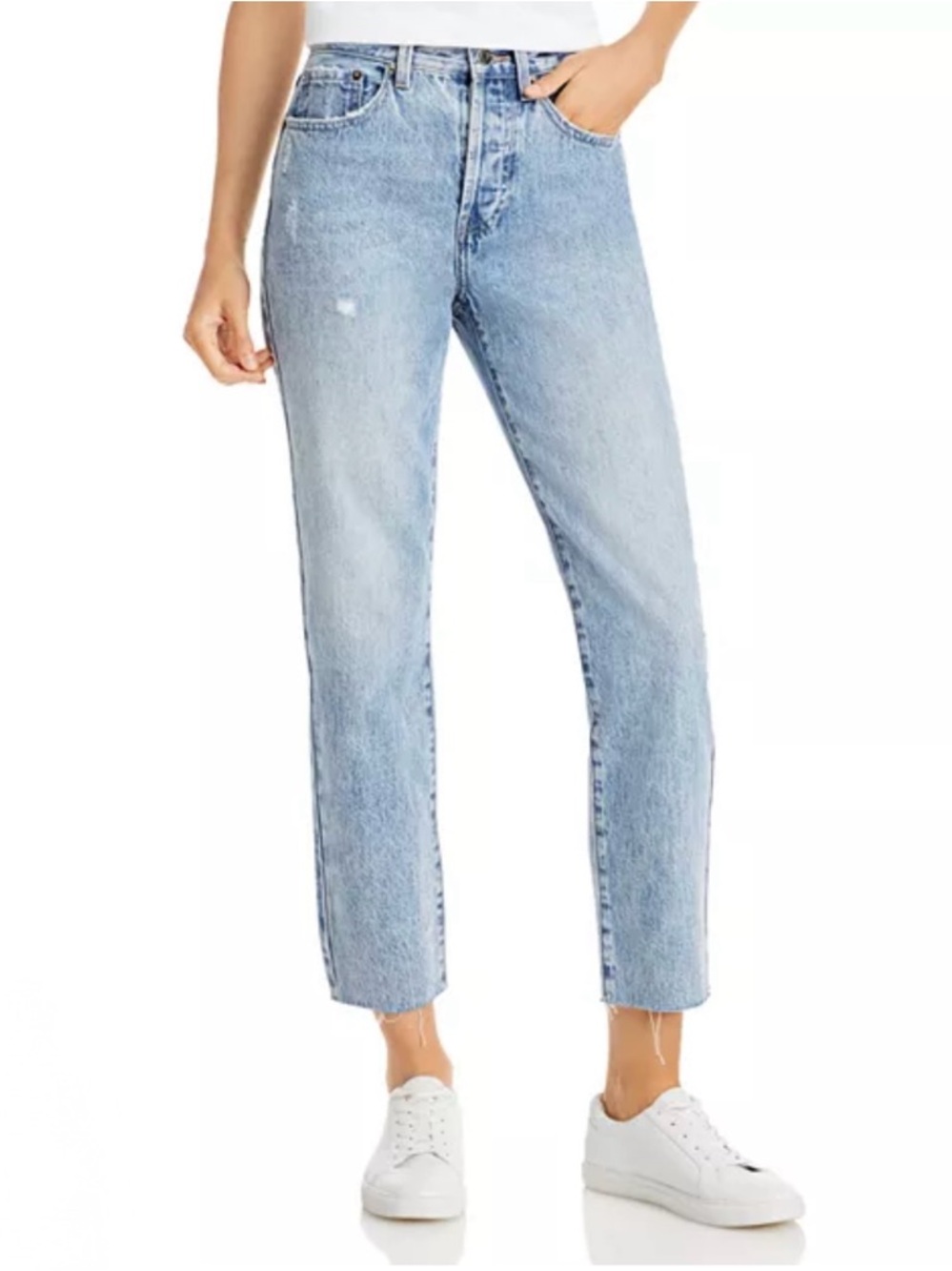 Pistola NEW! Charlie High Rise Straight Jeans in Wonders SIZE 26 raw hem modern